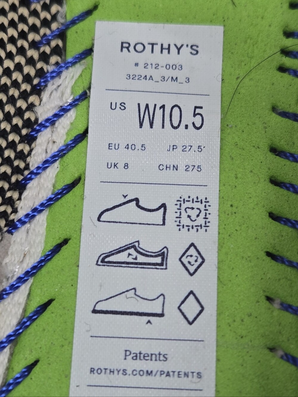 Rothy's Mary Jane II Flats Sandstone Black Trim 10.5 - Picture 14 of 15